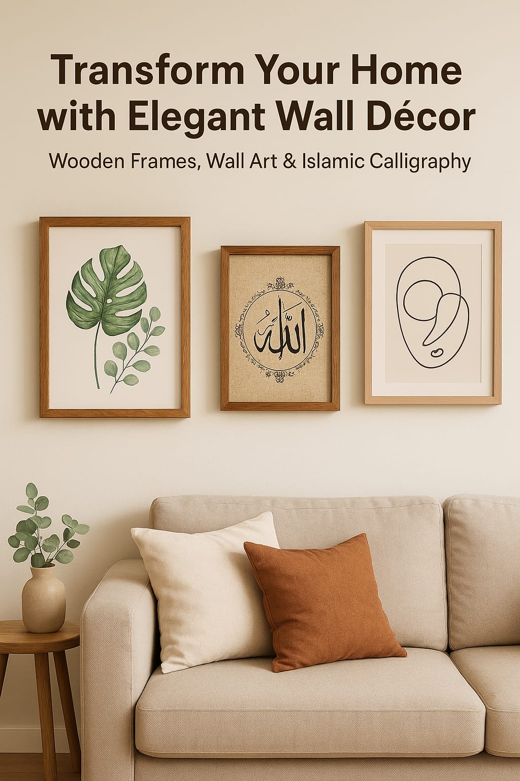 🖼 Transform Your Home with Elegant Wall Décor — Wooden Frames, Wall Art & Islamic Calligraphy