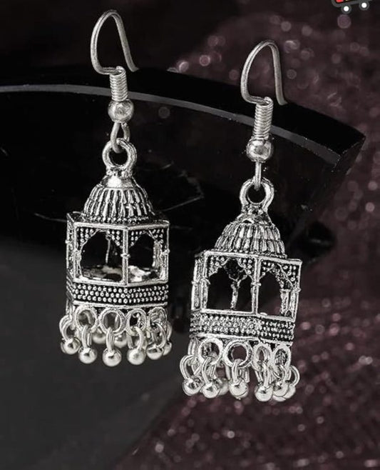 Elegant Silver Jhumka | Ethnic Wear