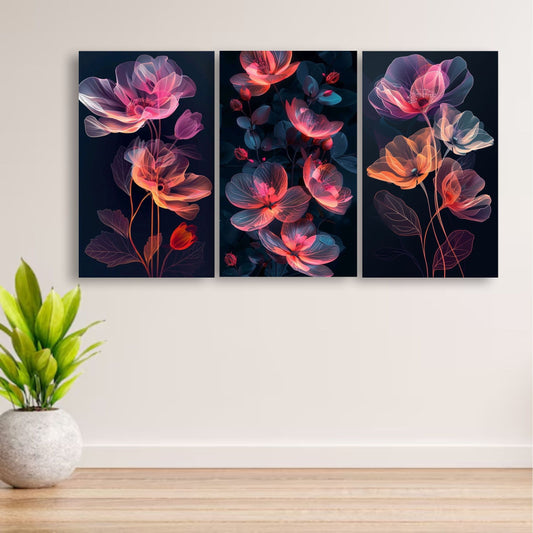 set of 3 Flower Islamic art wooden frames for wall decoration